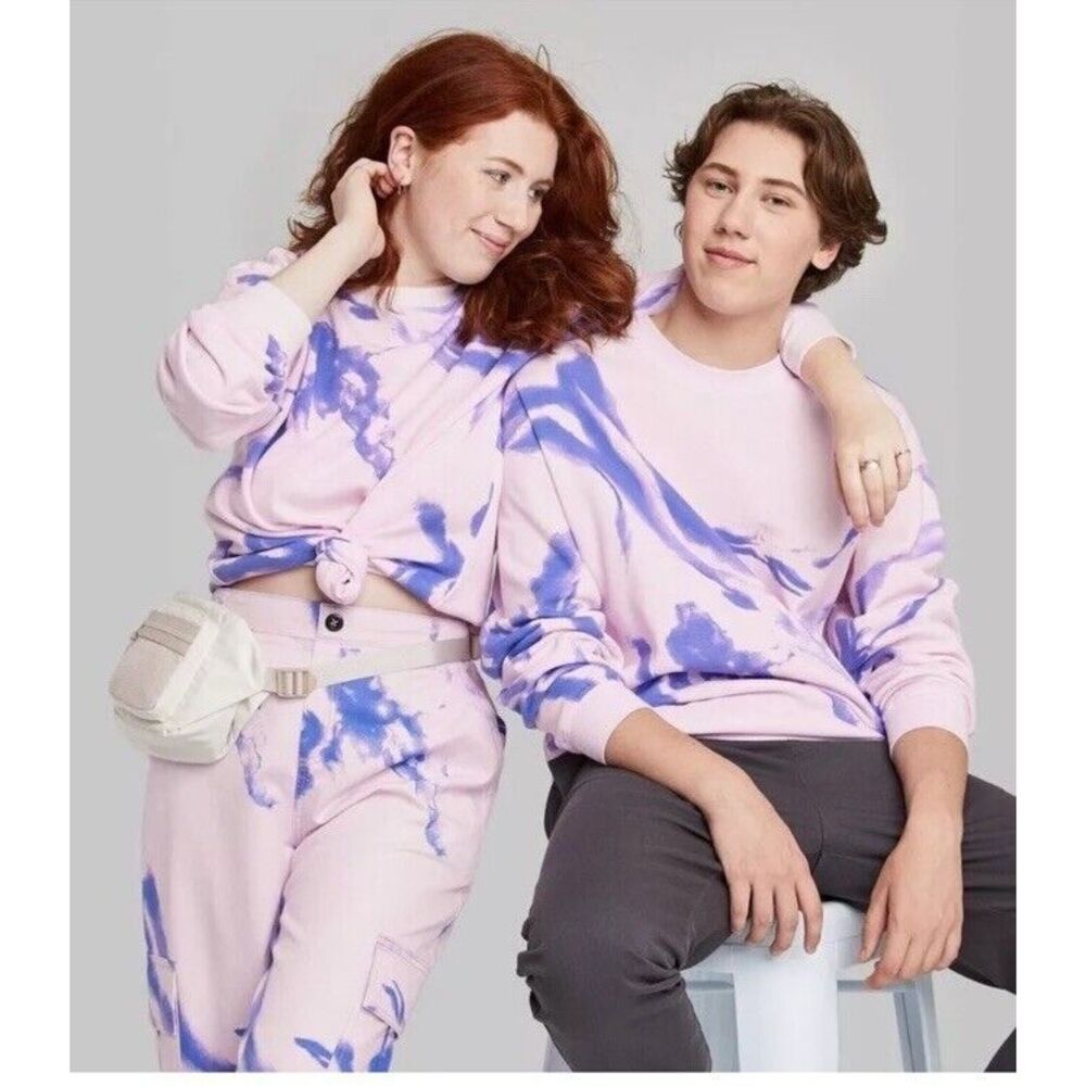 Oversized Sweatshirt - Wild‎ Fable™ lilac marble Pink & Purple Medium